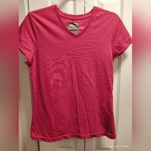 Rainbeau t-shirt v-neck berry color Large